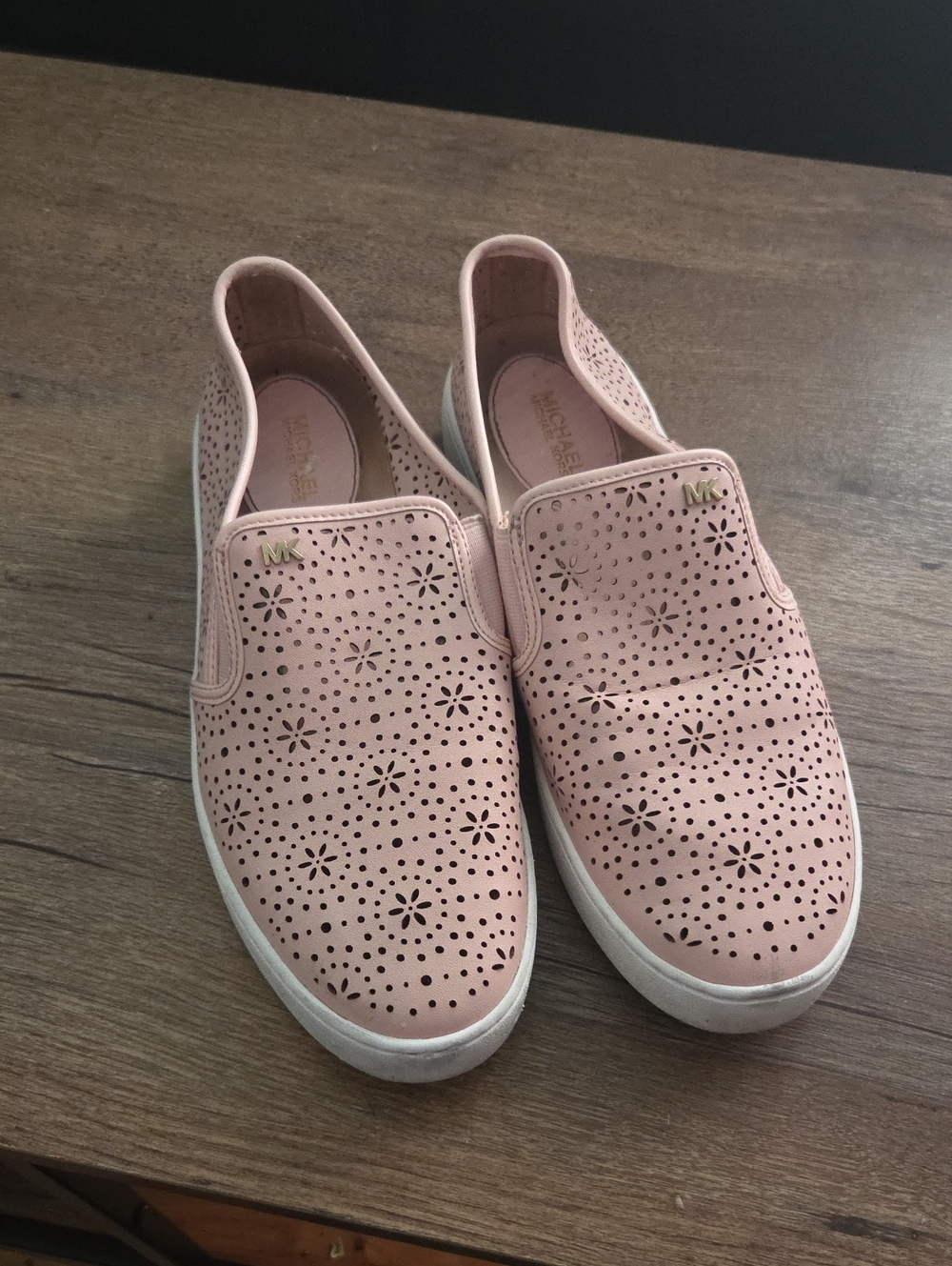 Michael Kors Blush Pink Perforated Slip-On Sneakers